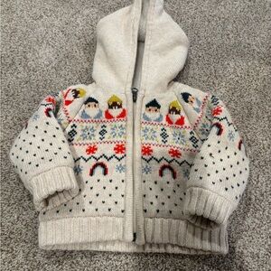 Hanna Andersson Cozy Hooded Knit Sweater with Colorful Pattern